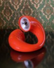 Toot a loop orange Space Age radio R-72 i plast - National Panasonic Japan 1970 tallet thumbnail