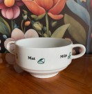 Suppeskål porselensskål bolle med hank NBK Rogaland BK Norges Bondelag Figgjo Norge thumbnail