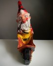 Julepynt/ dekor julenisse/ hagegnom figur/ skulptur/ statue med trillebår i støpt komposittmateriale - Tyskland  thumbnail