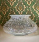 Etikettmerket skål/ bolle/ krukke i klart transparent kunstglass - Benny Motzfeldt Randsfjordglass Norway 1970-tallet thumbnail