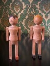 Antikke håndlaget tredukker peg-dolls Pomona Toys London England 1920/30 thumbnail