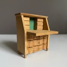 LISA dukkehus møbler tilbehør 1:18 - Skatoll/ Queen Anne Desk/ skatoll i eik (127) 1970 tallet thumbnail