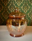 Krukke i transparent orange Luster / Carnival glass  thumbnail