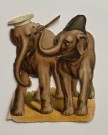 Stort antikk Viktoriansk glansbilde elefanter eksotisk motiv 1890-1900 tallet thumbnail