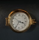 HUGER mindre rundt skipsur maritim veggklokke i polert messing Germany Tyskland  thumbnail