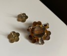 Forglemmegei, emaljert brosje og øredobber i sølv (925S) - David Andersen Norge 1950/60 tallet thumbnail