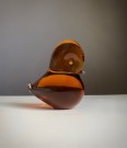 Rav gul Murano inspirert fugl/ figur i kunstglass - Rönneby Glasbruk/ Färe-Marcolin Konstglas Sverige 1960/ 70 tallet thumbnail