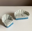Lundby dukkehus møbler tilbehør 1:18 - Exclusive salong (9555), sofa og lenestol 1990 tallet thumbnail
