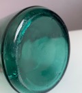 Antikk krukke/ vase i havgrønt glass thumbnail