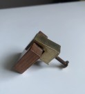 Dørknott/ håndtak skap heltre teak/ palisander/ edeltre og messing - 1960/ 70 tallet thumbnail