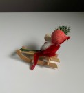 Julepynt piperensernisse julenisse med slede - 1950/ 60 tallet thumbnail