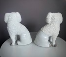 Antikke Staffordshire hundefigurer i porselen - England, 1900 tallet thumbnail
