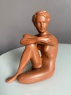 Akt damefigur i keramikk/ terrakotta - Gmundner Keramik Østerrike, 1950/ 60 tallet thumbnail