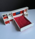 Lundby dukkehus møbler tilbehør 1:18 - Scandinavia (9720) soverom dobbelseng 1970 tallet thumbnail