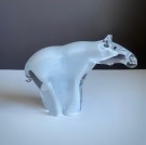 Elg glassfigur/ skulptur i hvitt/klart kunstglass thumbnail