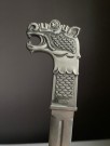 Dragehode/ Oseberg/ viking tinn brevåpner kniv i eske - Pewter Norway 1970 tallet thumbnail