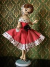 Rockabilly Bradley Big Eye cloth-faced  Faux Kawaii doll dukke - Korea/ Japan 1970 tallet thumbnail