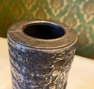 Steel art sylinderformet vase i rustfritt stål brutalistisk sti/ industriell design - Olav Joa Polaris Norge 1970 tallet thumbnail