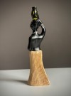Eksotisk kitsch dekor afro figur i glasert keramikk/ terrakotta - 1950/ 60 tallet thumbnail