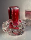 Bohemian vase i klart/ rosa transparent kunstglass - Josef Hospodka Chribska factory Czech Tsjekkia thumbnail