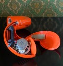 Toot a loop orange Space Age radio R-72 i plast - National Panasonic Japan 1970 tallet thumbnail