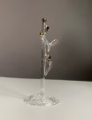 Religiøst miniatyr ornament krusifiks kors i klart kunstglass polert gulldekor  thumbnail