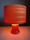 Oransje bordlampe i opalin glass med skjerm - Fagerhults Belysning Sweden 1960/ 70 tallet thumbnail