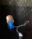 Lundby dukkehus møbel tilbehør - Romantica blå bordlampe med skjerm (6169) 1970 tallet thumbnail
