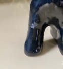 Svart Terrier hundefigur i glasert keramikk thumbnail