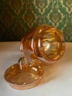 Krukke i transparent orange Luster / Carnival glass  thumbnail