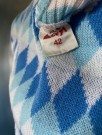 Lys blå/ hvit rutet golf vest  str 42 - 1970 tallet thumbnail