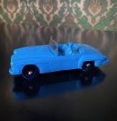 Tomte bil Mercedes Benz 190 SL blå modellbil vinylplast No. 750/11 Åsmund Lærdal Stavanger Norway Norge 1962-1978 thumbnail