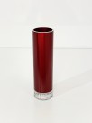 Funkis rød enkel sylinderfomet vase i eloksert aluminium og glass - Bjørn Engø EMALOX Oslo Norway Norge 1960 tallet thumbnail