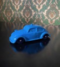 Tomte bil volkswagen VW 1200 blå modellbil vinylplast No. 750/13 Åsmund Lærdal Stavanger Norway Norge 1963-1973 thumbnail