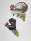Antikke Viktorianske glansbilder fuglemotiv 1890-1910 thumbnail