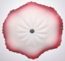 Fat/ skål i hvitt/ rosa ruffled opalinglass med stett i sølvplett/ nysølv thumbnail