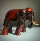 Stor elefant skulptur/ figur i heltre - 1950/ 60 tallet thumbnail