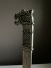 Dragehode/ Oseberg/ viking tinn brevåpner kniv i eske - Pewter Norway 1970 tallet thumbnail