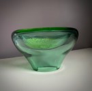 Double walled bolle/ skål i grønn/spettet transparent kunstglass thumbnail