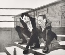 Innrammet billedkunst Bohem figurativ grotesk-humoristisk motiv 47/ 50 Akvatint etsing - KÅRE JAN SOLENES Norge 1986 thumbnail