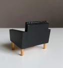 Lundby dukkehus møbler tilbehør 1:18 - Sort skinnstol/ fåtölj (5158) 1960 tallet thumbnail
