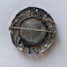 Mor Norge Norsk antikk brosje i sølv med innfelt 2-krone mynt norrøn viking mønster I.G. 830S thumbnail