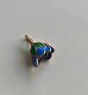 Blåveis Flora emaljert anheng i forgylt sterling sølv 925S - Kikki Kvaal David-Andersen 1980 tallet thumbnail