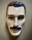 Raku Ceramic Mask Sculpture Freddy Mercury veggmaske keramikk Maria Primolan Italia 2021 thumbnail