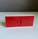 BRIO dukkehus møbler interiør 1:18 - Rødt overskap veggskap kjøkkensett 1970 tallet thumbnail