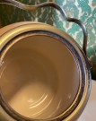 Antikk Biscuit cookie jar/ kjekskrukke i porselen med lokk/ hank og rosedekor - L & Sons LTD England thumbnail