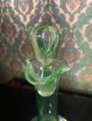 Karaffel dekanter i uraniumgrønt glass 1920-1940 thumbnail