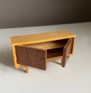 Lerro/ Lundby dukkehus møbler tilbehør 1:18 - teak skjenk 1960 tallet thumbnail