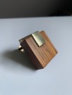 Dørknott/ håndtak skap heltre teak/ palisander/ edeltre og messing - 1960/ 70 tallet thumbnail
