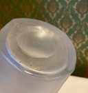 Stor vase i hvit satin frostet kunstglass thumbnail